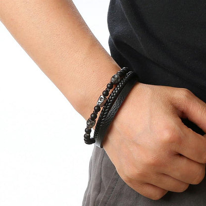 Biker Leather Bracelet