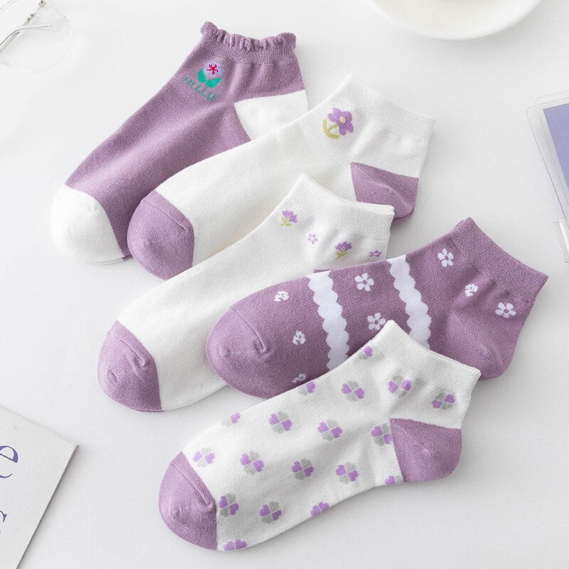 5 Pairs Cartoon Socks
