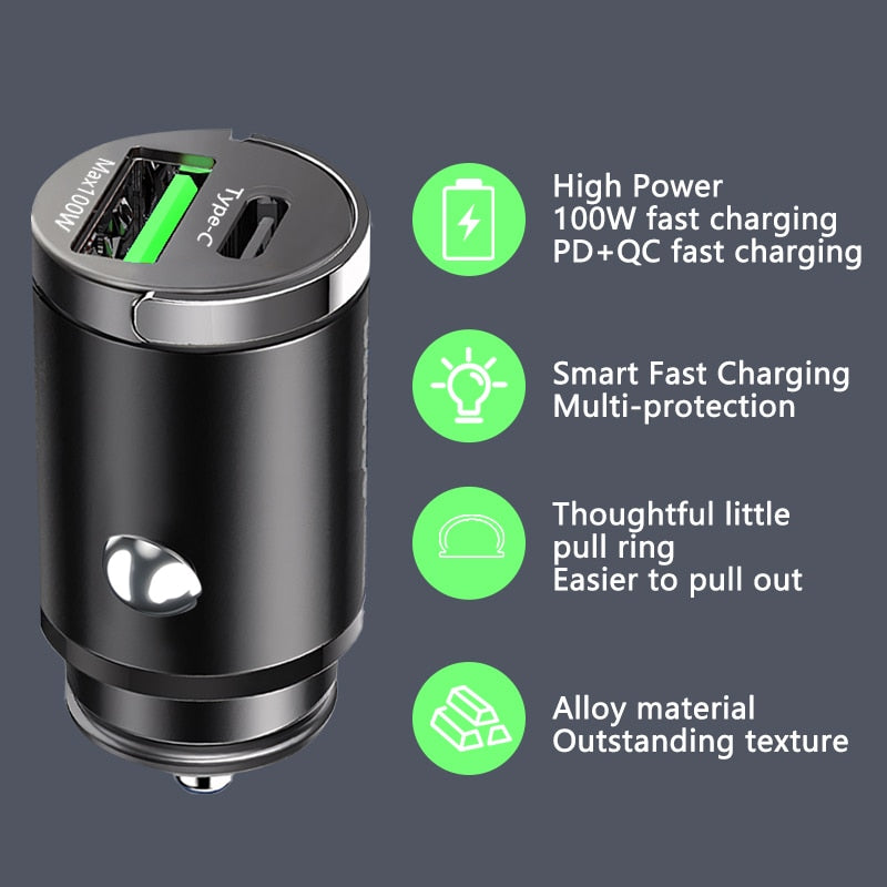100w Pull Ring Car Charger