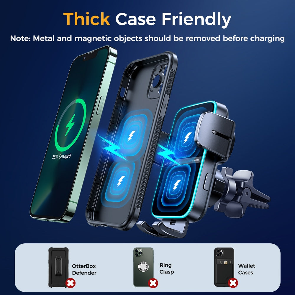 Joyroom 15W Dual Coil Car Phone Holder/Charger