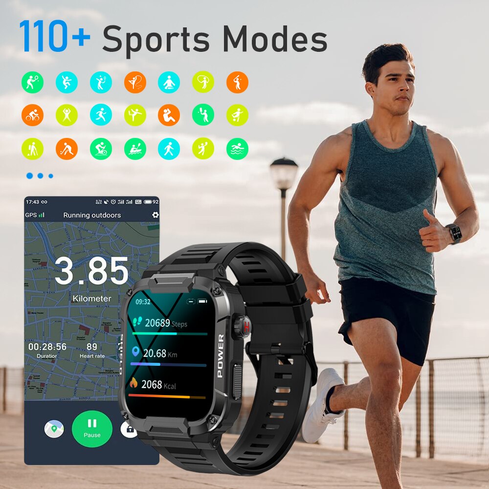 1.85 Outdoor Military Smart Watch
