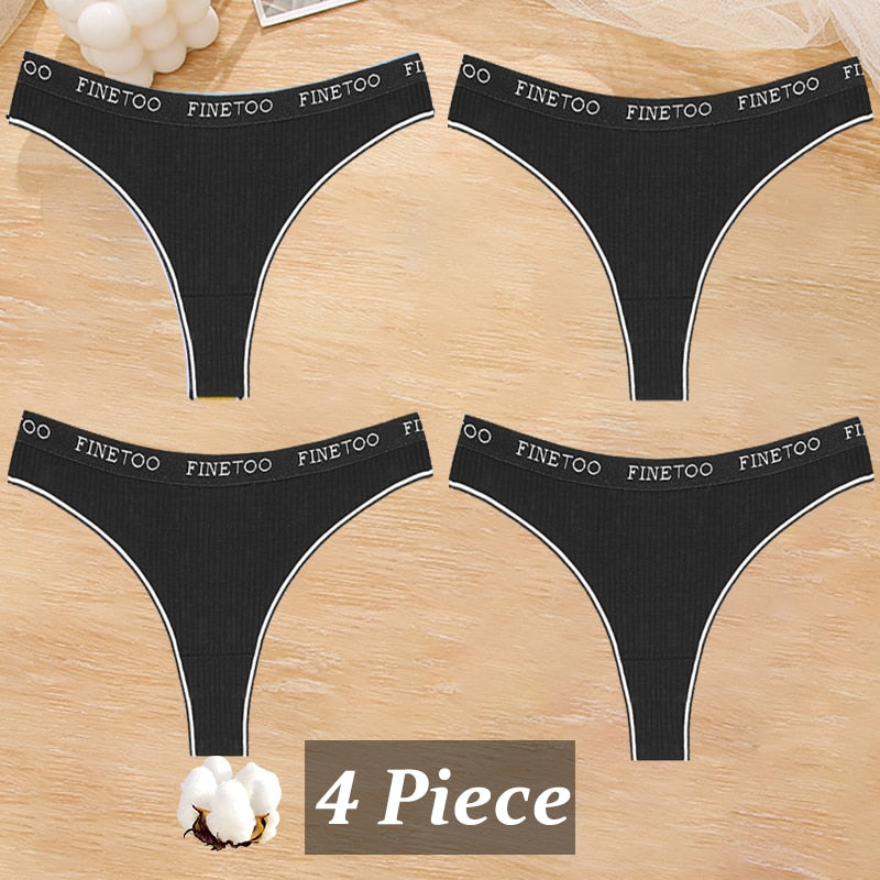 4 PieceCotton Stripe Panties