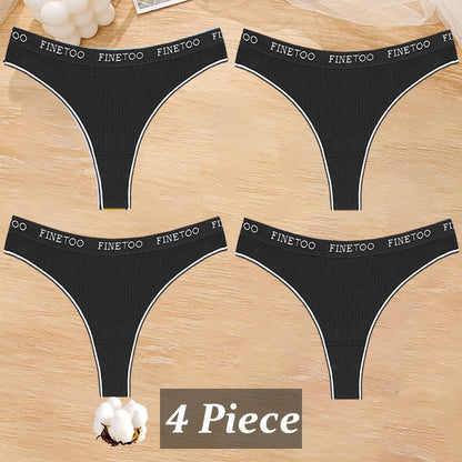 4 PieceCotton Stripe Panties