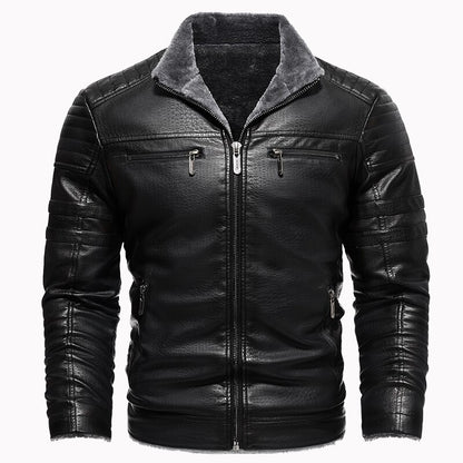 Faux Leather Winter Jacket