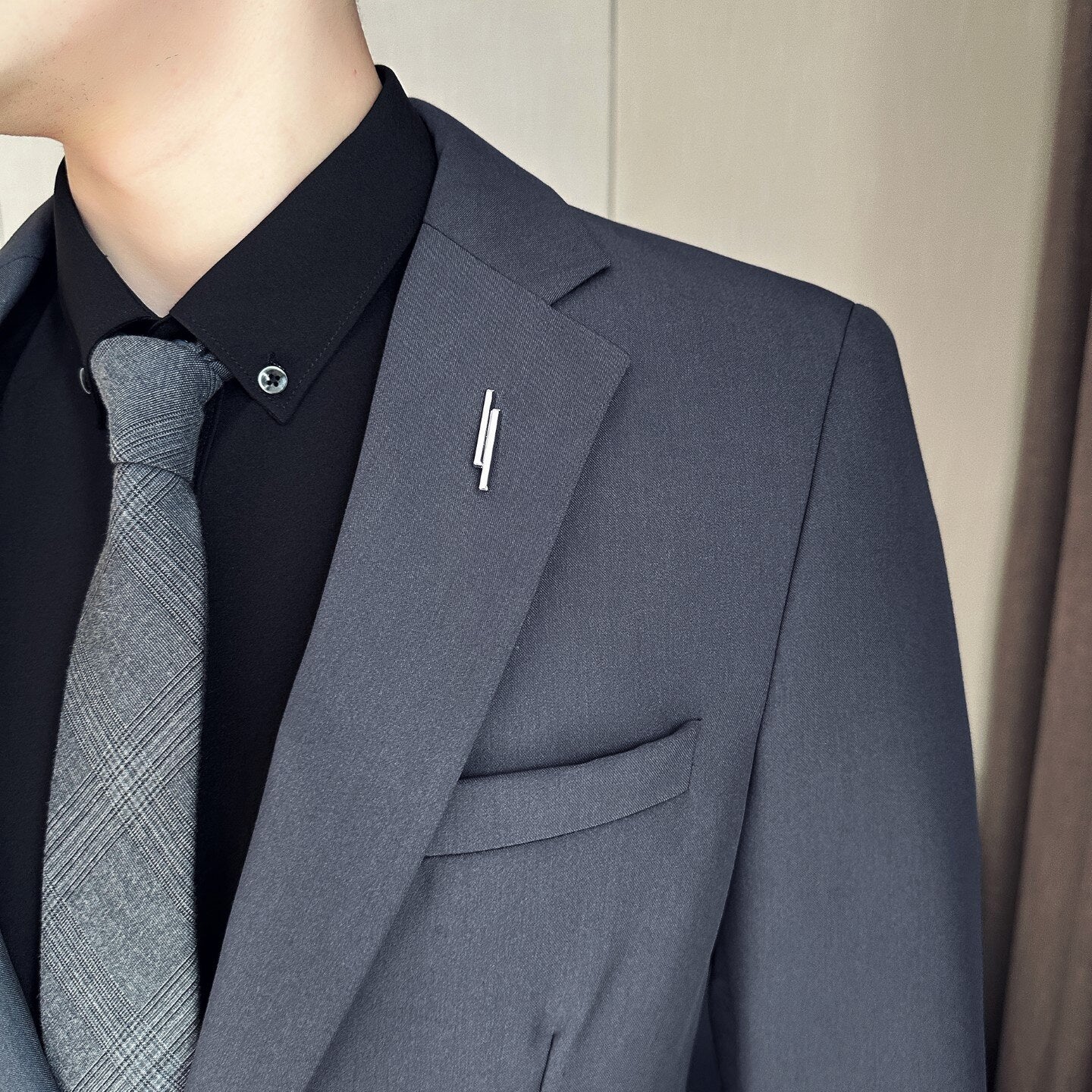 Textured Casual Two-Piece Suit