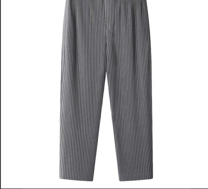 Pleated Cropped Casual Pants