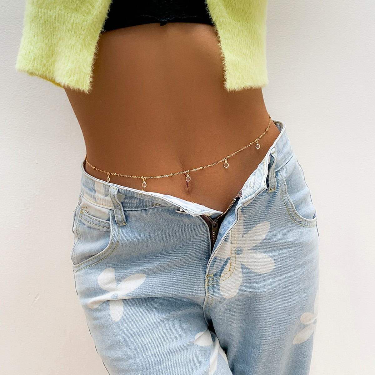 PuRui Crystal Glass Belly Belt