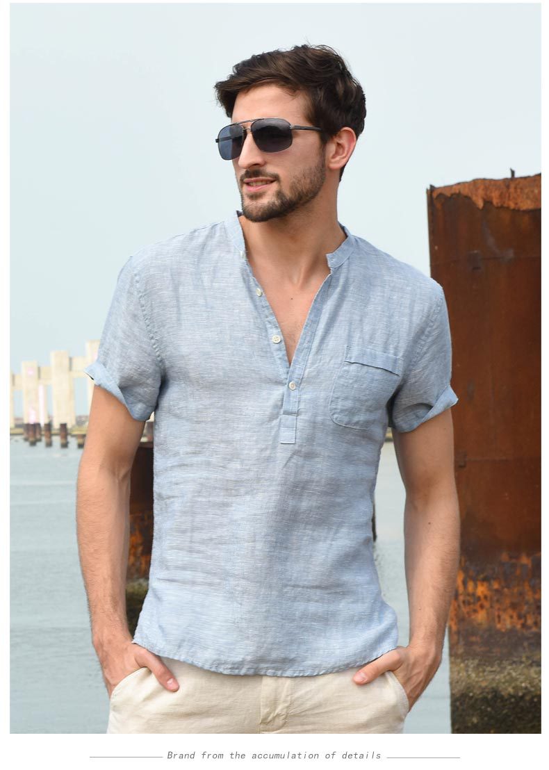 RS V Neck Linen Shirt