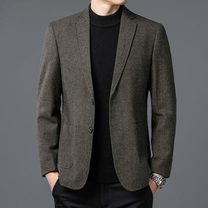QUANBO Winter Wool Blazer