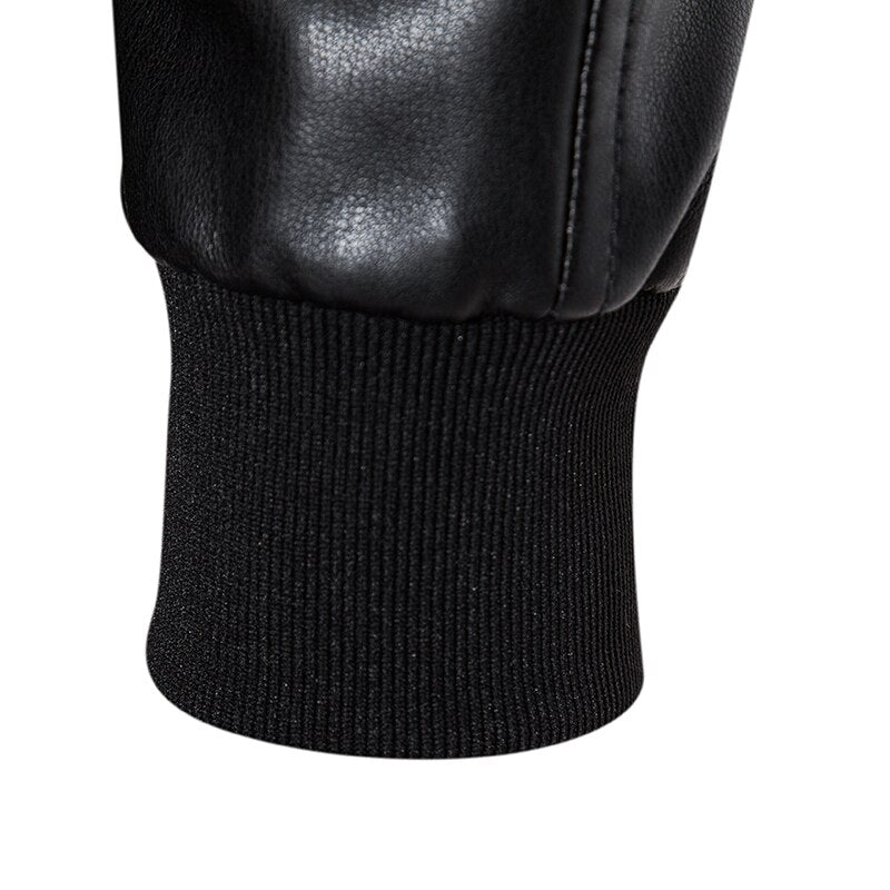 Faux Leather Moto Bomber Jacket