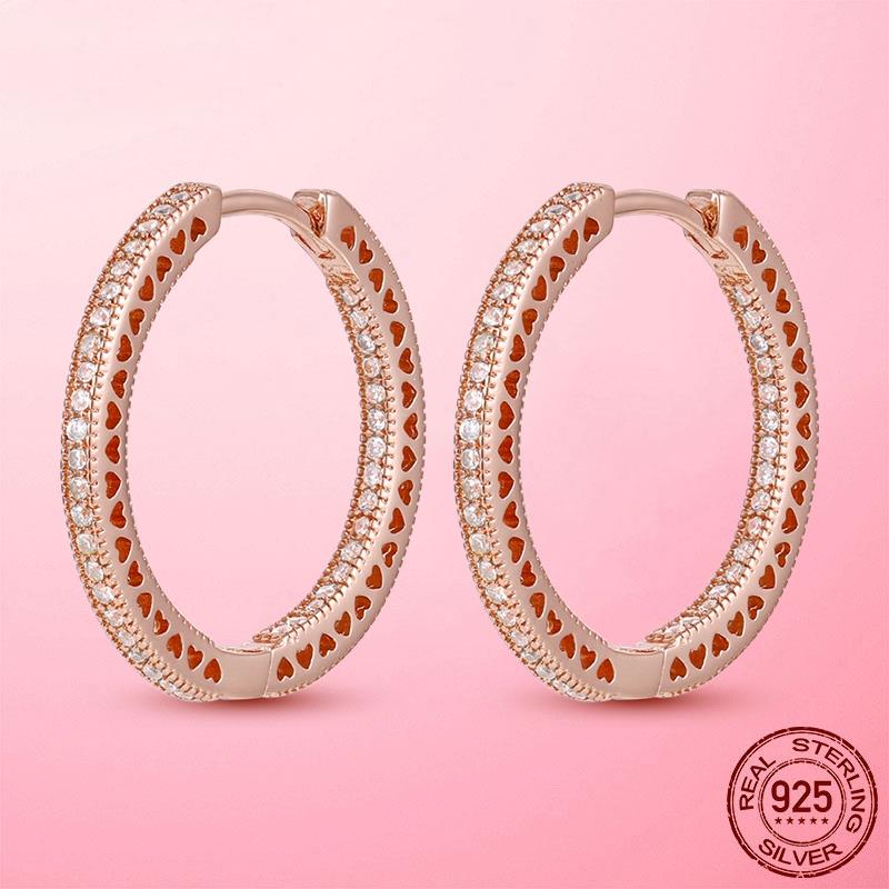 925 Silver Heart CZ Earrings