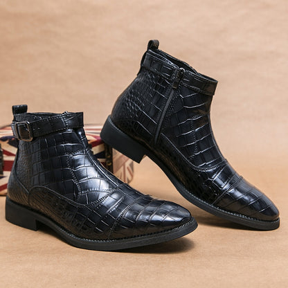 Crocodile Buckle Boots