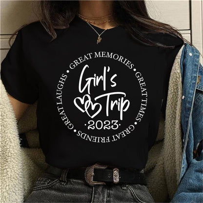 Summer Casual Girls Trip Tee