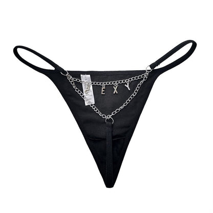 Solid Chain V Panties