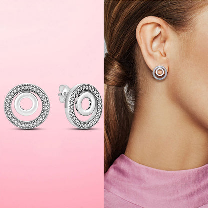 925 Silver Heart CZ Earrings