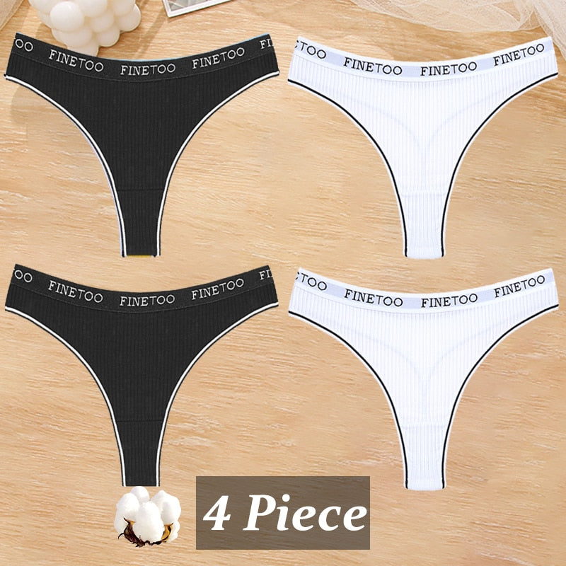 4 PieceCotton Stripe Panties