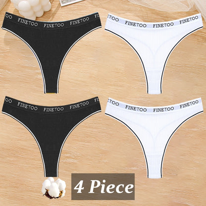 4 PieceCotton Stripe Panties