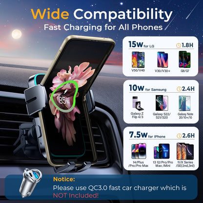 Joyroom 15W Dual Coil Car Phone Holder/Charger