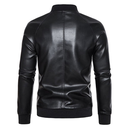Faux Leather Moto Bomber Jacket