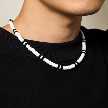 Black/White Soft Clay Bead Choker
