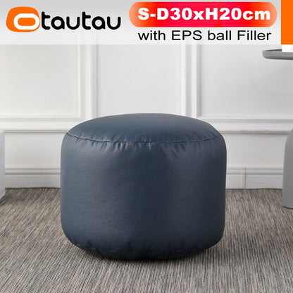 OTAUTAU Round Leather Ottoman