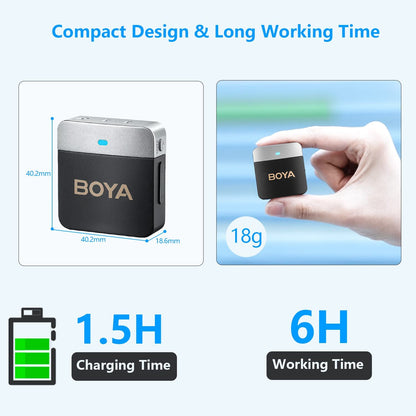 BOYA BY-M1V Lapel Condenser Microphone for iPhone