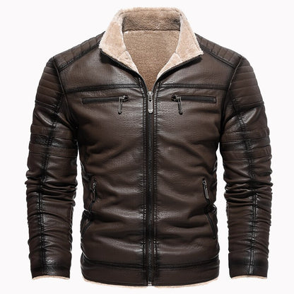 Faux Leather Winter Jacket