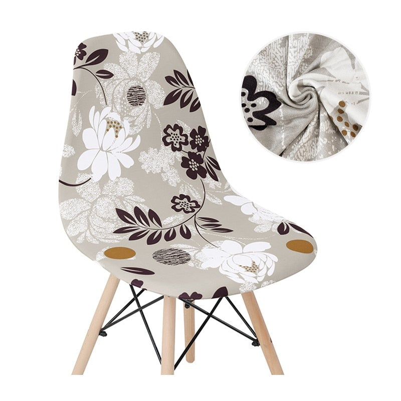 Solid Color Shell Chair Cover
