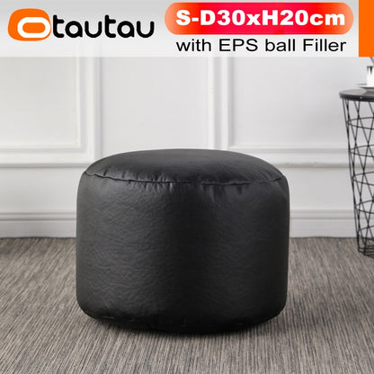 OTAUTAU Round Leather Ottoman
