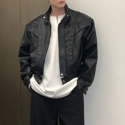 Faux Leather Thriller Jacket