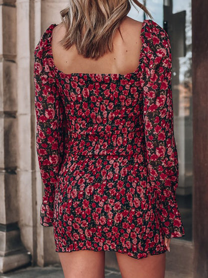 Floral Ruffled Printed Dress