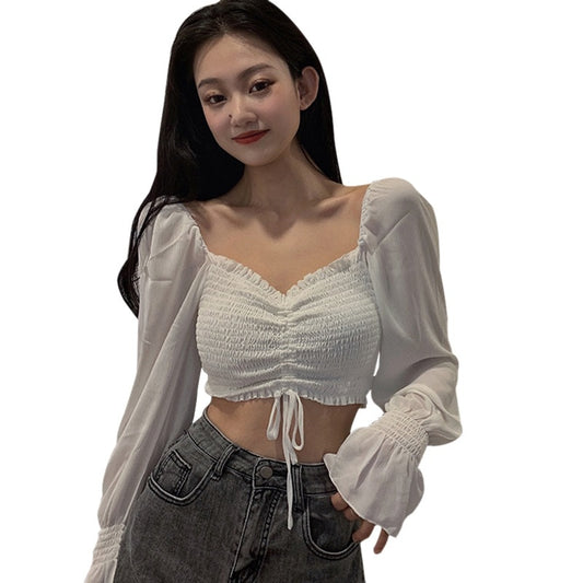 Cropped Wrap Blouse