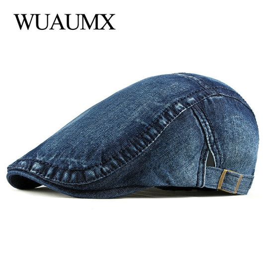 Simple Washed Denim Beret