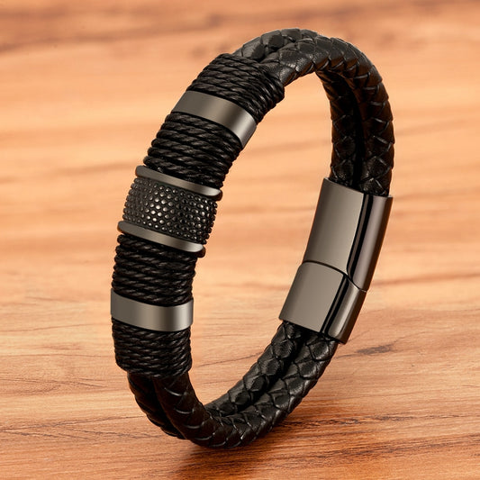 XQNI Woven Leather Bracelet