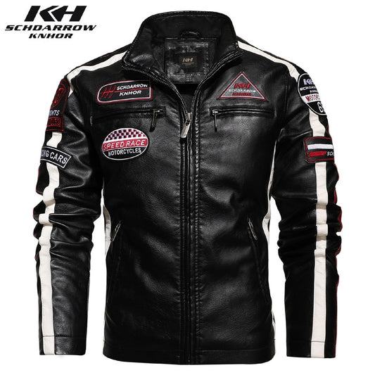 Faux Leather Racing Jacket