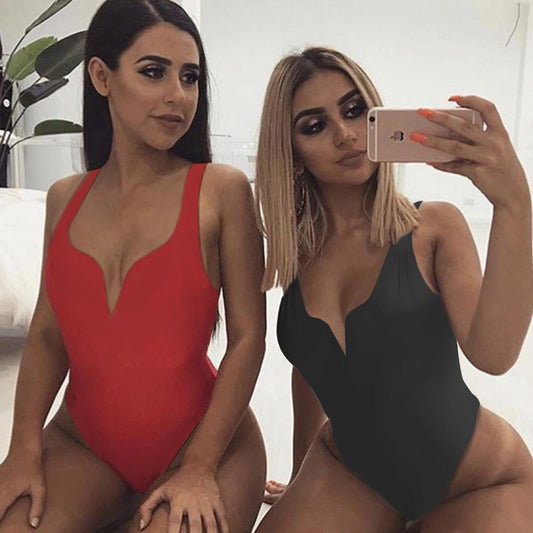 BKLD Deep V-Neck Sleeveless Jumpsuit