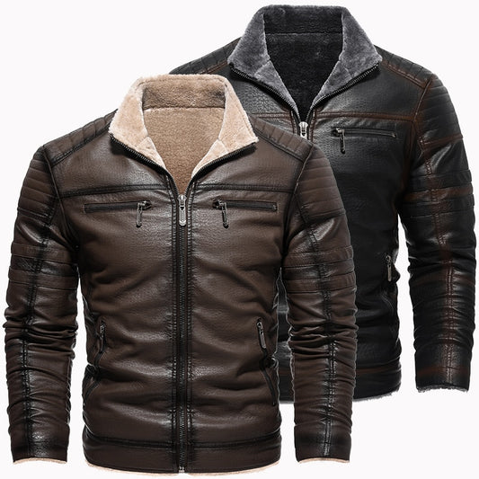 Faux Leather Winter Jacket
