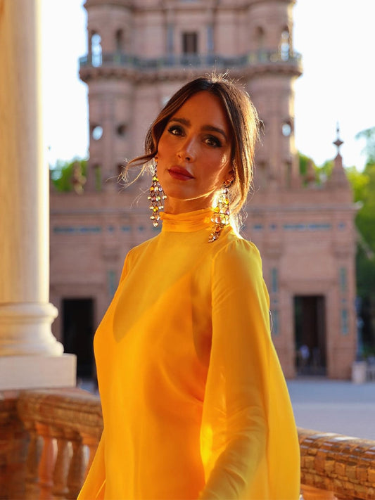 Long Sleeved Feather Dress