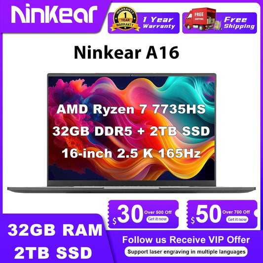 Ninkear Ryzen A16 32GB Gaming Laptop