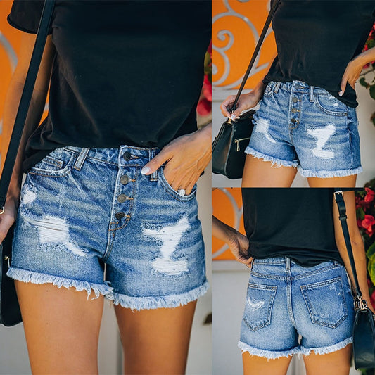 Low-cut Denim Shorts