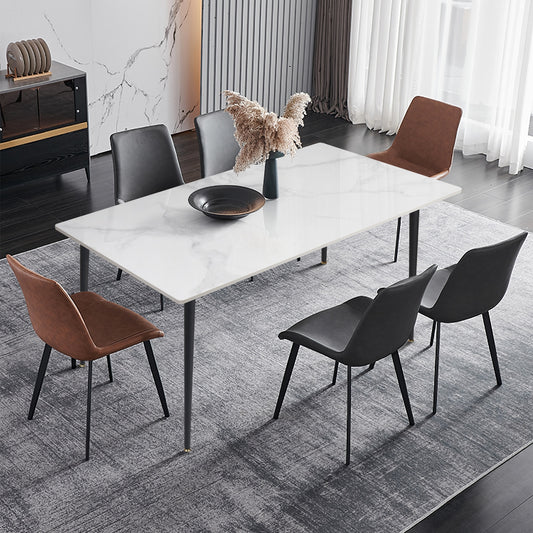 White Stone Top Dining Table