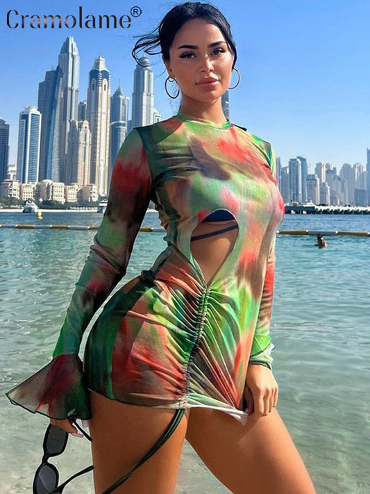 Sexy Hollow Out Mini Dress