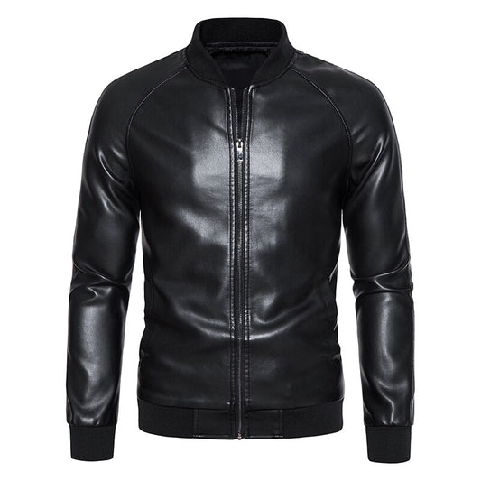 Faux Leather Moto Bomber Jacket