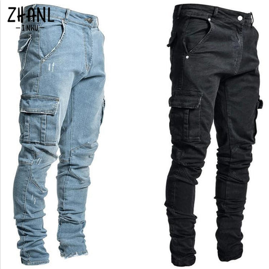 Denim Cargo Pants
