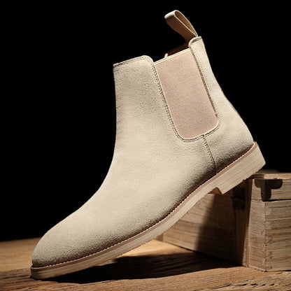 Pointed Suede Chelsea Boots