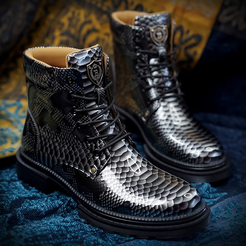 Snakeskin Motorcycle Boots