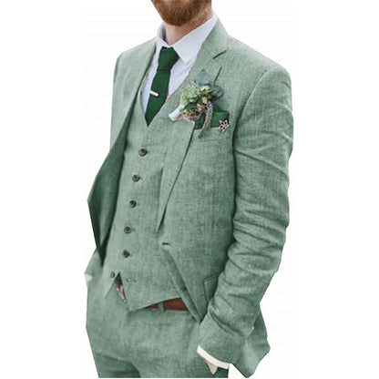 3 Piece Retro Linen Suit