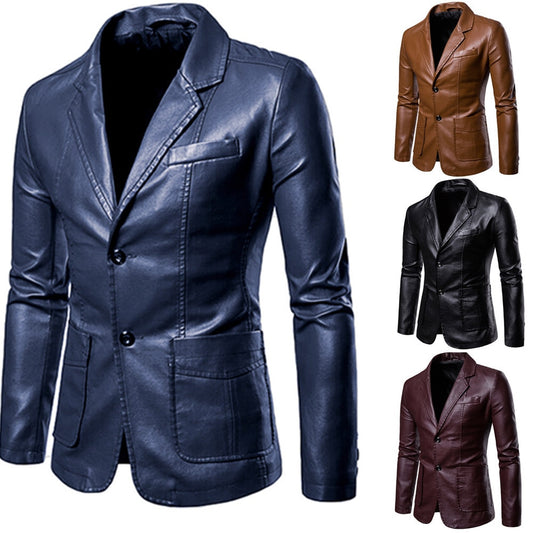 Faux Leather Cafe Racer Jacket
