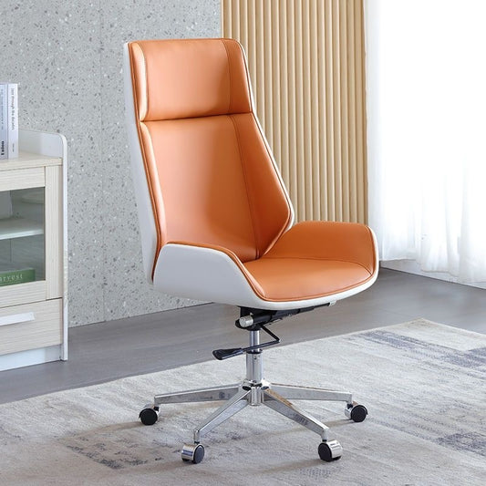High-Back Bentwood Swivel Chair