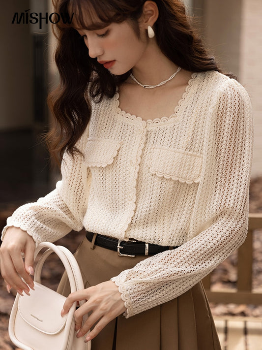 MISHOW Mesh Lace Shirt